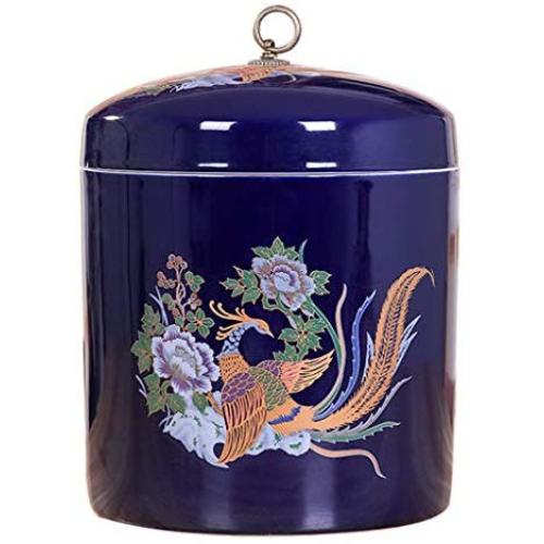 Keramik Teedose mit Deckel – Zuckerbehälter für die Küche, dekorative Accessoires (Farbe: Blau, Größe: 181825cm)