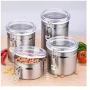 Food Storage Jars Stainless Steel Airtight Sealed Canister Coffee Flour Sugar Tea Container,7.5Cm