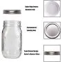 Mouth Mason Jar Lids and Bands（24 Pack) by SGVA for Mason Jars Split-Type Jar Lids Leak Proo & Secure Canning Jar Caps with White Silicone Seals (Silver (Regular(70mm))