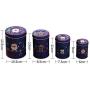 Kingkun Elegant 4Pcs/Set Round Shape Tinplate Empty Tins Storage Jar Containers Box for DIY, Dry Storage and Home Xmas Ornaments
