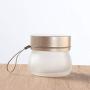 1Pcs 100ml/3.3oz Empty Refillable Frosted Glass Cream Jars with Elastic Rubber Cord and Inner Liner Cosmetic Sample Travel Containers Pot for Scrub Body Cream Ointments