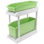 Storage Box, PP Kitchen Double Layer Spices Rack Seasoning Holder Storage Box for Kitchen Utensil Seasoning Jars(Green)