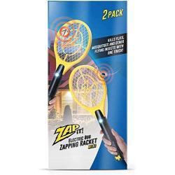 Zap It Bug Zapper Rechargeable Bug Zapper Racket, 4,000 Volt, USB Charging Cable, 2 Pack