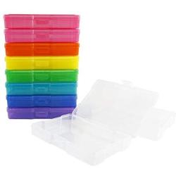 Novelinks Transparent 4" x 6" Photo Storage Boxes - Photo Organizer Cases Photo Keeper Picture Storage Containers Box for Photos - 10 Pack (Multi-Colored)