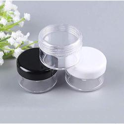 24 Pcs 15ML 0.5OZ Round Shaped Refillable Clear Container with White Plastic Screw Cap Lid for Makeup Water Lotion Cream Nail Powder Sample Storage Bottle Jar