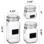 Home Décor Premium Fido Chalkboard Label Jar Set of 3 (17.5 oz33.75 oz50.75 oz.) Storage