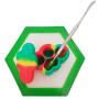 SZBS A Set Silicone Hexagon Mat 22ml Container Cloud-Shape Container Wax Oil Container Concentrate Storage Containers Wax Silicone Jar With A Metal Rod (Random color, 1)