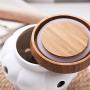 DecentGadget Ceramic Food Canister Hollow Out Storage Jar Bamboo Lid for Serving Chillies Garlic (Hollow Out)