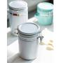 Cereal Containers Ceramic Canister With Spoon Containers (color : White, Size : 650mL)