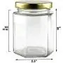 6-Ounce Hexagon Glass Jars (12-Pack); Empty Hex Jars w/Gold Lids for Party Favors, Jams, Samples & More 6-Ounce Hexagon Glass Jars (12-Pack); Empty Hex Jars w/Gold Lids for Party Favors, Jams, Samples & More