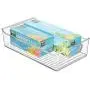 Organisateur de Rangement en Plastique Transparent pour Frigo/Congélo - mDesign (Lot de 6) – Boîtes pour Fruits, Légumes, Yaourts, Snacks, Pâtes – 35.6 cm (14