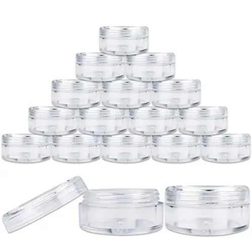 (Menge: 25 Stück) Beauticom 5G/5ml Klare Runde Glaskonservendosen mit Schraubverschlüssen für Lotionen, Cremes, Tonics, Lippenbalsam, Make-up-Proben – BPA-frei