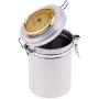 Aluminum Stash Jar With Hygrometer,Food Storage Container with Lids for Tea,Coffee,Snacks, Milk Powder,Beans Canisters.Flour Canister with Clear Acrylic Lid n Locking