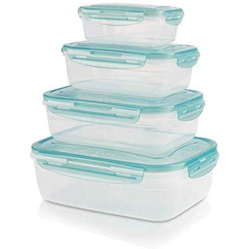 Kitchen Food Storage Jar Airtight Food Storage BPA Free Plastic Food Container Set With Lids 8 Piece Set Safe For Dishwasher And Freezer Food Fresh With Airtight Seal