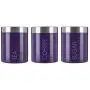 Premier Housewares Liberty Tea, Coffee and Sugar Canisters - Set of 3, Purple Premier Housewares Liberty Tea, Coffee and Sugar Canisters - Set of 3, Purple