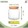 Clear Glass Jar with Wooden Airtight Lid | Medium (21 1/2 oz - 635cc) | Kitchen, Pantry Organization, Food Storage Container | Cookie, Spice Organizer |