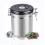 DEBON Airtight Coffee Canister, Stainless Steel Container for the Kitchen, Coffee Ground Vault Jar With One Way Co2 Valve And Scoop, Tea Coffee Sugar storage, Extra Coffee Spoon, 16 oz DEBON Airtight Coffee Canister, Stainless Steel Container for the Kitchen, Coffee Ground Vault Jar With One Way Co2 Valve And Scoop, Tea Coffee Sugar storage, Extra Coffee Spoon, 16 oz
