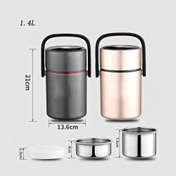 Thermos Food Jar Thermos 304 Stainless Food Flask,Leakproof Vacuum Insulated Food Containers,Handle,Wide Mouth, Large Capacity,Keep Warm For 12 Hours,Storage Bag