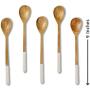 Folkulture Wooden Spoons for Cooking or Eating Soup or Rice, Mango Wood Mini Spoons for Korean or Japanese Meals, Small Wooden Spoons or Utensils for Mixing or Stirring, Set of 5, 9 inch, White