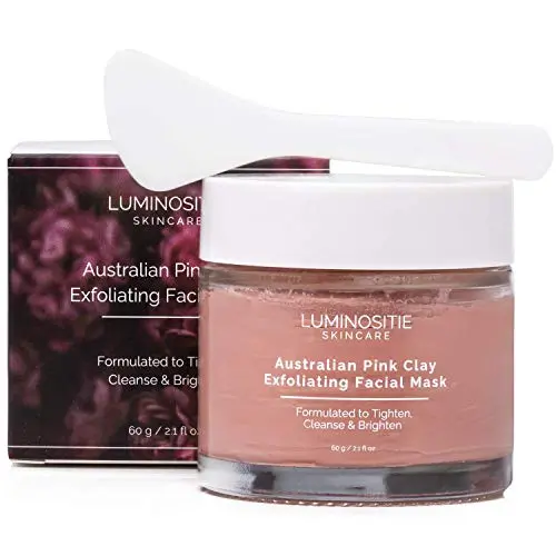 Australian Pink Clay Facial Mask - Formulated to Tighten, Cleanse & Brighten With Anti-Aging Effects - No Irritation - Blackhead Remover - Kaolin Face Mask - Bentonite Clay - 60g - Vegan Australian Pink Clay Facial Mask - Formulated to Tighten, Cleanse & Brighten With Anti-Aging Effects - No Irritation - Blackhead Remover - Kaolin Face Mask - Bentonite Clay - 60g - Vegan
