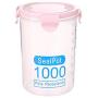 ManxiVoo Food Storage Containers with Lids,Plastic Easy Snap Lock Sealed Storage Jars Kitchen Containers (Pink (1000ml))