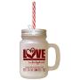 Maroon Love Four Legged Word Many Not Perfect But Dog Loves Frosted Glass Mason Jar With Straw
