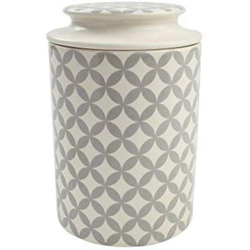 T&G City Ceramics Food Tea Coffee Storage Jar Grey White in Circle Design