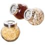 3 Pcs Food Storage Jar Glass Storage Tank with Stainless less Lid Seasoning Bottle Dried Fruit Sealed Can for Seasonning Candy Miscellaneous Grains Home Kichen