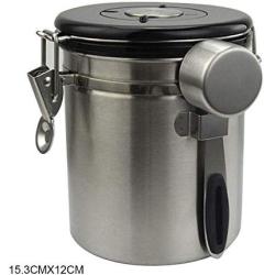 Debuy Airtight Coffee Canister Stainless Steel Container Coffee Ground Vault Jar with Valve Kitchen Accessories