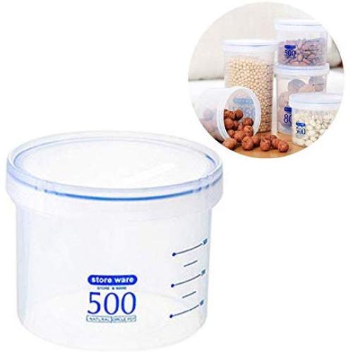 FOONEE Dry Food Storage Containers with Lids, Plastic Airtight Measuring Cups Organizer with Scale Kitchen Food Sugar Coffee Baking Ingredients Containers