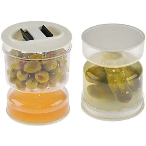 HOME-X Pickle and Olives Hourglass Jar, Juice Separator, Pickle and Olive Container ? 4.5” L HOME-X Pickle and Olives Hourglass Jar, Juice Separator, Pickle and Olive Container ? 4.5” L