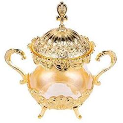 European gold/silver plated glass jars and lids glass container sugar bowl tea coffee sugar storage jars SNG001,gold plated