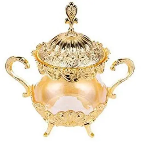 Gold/Silber Plaste Glasbehälter mit Deckeln, Glasbehälter für Zucker, Tee, Kaffee, Zuckeraufbewahrung - SNG001, Goldplattiert