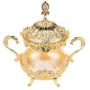 European gold/silver plated glass jars and lids glass container sugar bowl tea coffee sugar storage jars SNG001,gold plated