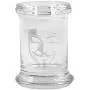 Clear Glass Herb Stash Jar and Lid 2.75 oz with V For Vendetta Logo from Smoke Promos