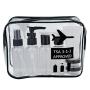 Wobe Travel Bottles and TSA Approved Toiletry Bag, Clear Quart Size with Leak-Proof Travel Containers Set Makeup Bag Accessories for Liquids Carry-On Luggage Compliant for Airplaine