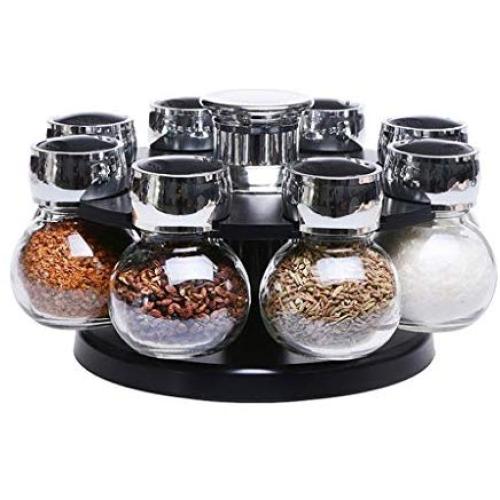LQQGXLCondiment bottle, jar condiment storage box Spice jar, glass cruet, spice set, kitchen lid, food storage container, sugar bowl