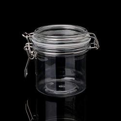 Dsxnklnd 500ML Plastic Round Clip Top Storage Jar with Airtight Seal Lid Food Candy Container Kitchen Spice Organizer