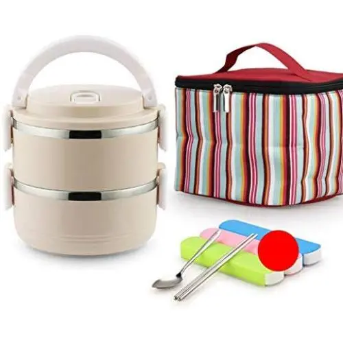 Bouteille isotherme multi-couches en acier inoxydable 304, idéale pour étudiants, étanche, contenants alimentaires isolés portables, sac (Couleur : Kaki, Taille : 1400ML) Bouteille isotherme multi-couches en acier inoxydable 304, idéale pour étudiants, étanche, contenants alimentaires isolés portables, sac (Couleur : Kaki, Taille : 1400ML)