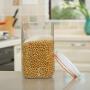 Food Storage Jars - 1pcs 600ml 2200ml Glass Sealed Cans Food Storage Jar Spice Teas Beans Candy Preservation Bottle - Airtight Plastic Freezable Lids Storage Seal Tool Opening Square Jars Large B