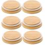 6 Pack Wooden Mason Jar Lids, Reusable Bamboo Mason Canning Lids Compatible with Wide Mouth Mason Jar Canning Jar