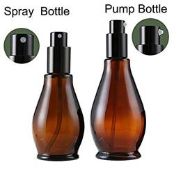 1PC 30ML / 1oz Amber Glass Empty Press Pump Bottles Jar Pot Container For Cosmetics Makeup Foundations Cream Lotion Essential Oils Skin Care Emulsion (Pumps Bottle)