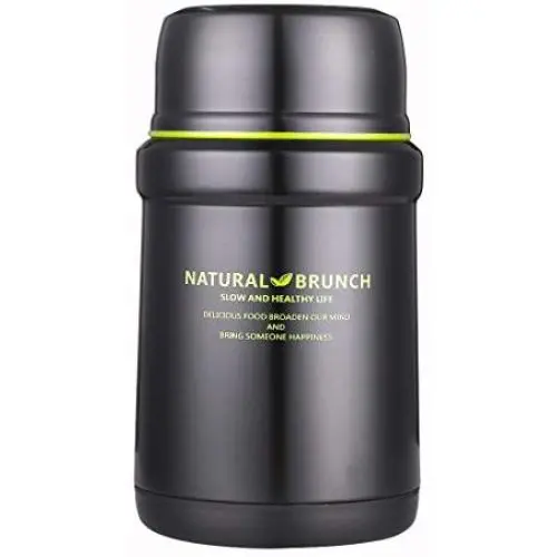 Bocal Alimentaire en Acier Inox pour Bébé 15 oz avec Cuillère Pliable, Récipient Thermique d'Aliment pour Enfants, Boîte à Déjeuner pour Enfants avec Sac de Transport et Cuillère (Bocal Noir 450ml) Bocal Alimentaire en Acier Inox pour Bébé 15 oz avec Cuillère Pliable, Récipient Thermique d'Aliment pour Enfants, Boîte à Déjeuner pour Enfants avec Sac de Transport et Cuillère (Bocal Noir 450ml)