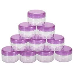 XTKID Mini Cosmetic Empty Jar Pot Eyeshadow Makeup Face Cream Container Plastic Nail Art Cosmetic Round Travel Bottle Set- 10 Pcs (Color : Pink)