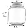 64oz Clear Wide-mouth Glass Jar, BPA free Food Grade w/White Metal Lid (Half Gallon); 2 Quart Jar to Make Greek Yogurt/Kefir or Pickles