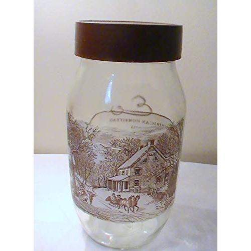 Carlton Glass Curier & Ives American Homestead Winter 2 L Canister