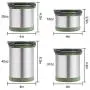 Airtight Container Jar Stainless Steel 4 Piece Food Storage Canister Set with Transparent Lids for Tea,Coffee,Snacks, Milk Powder,Beans Canisters(Green) Airtight Container Jar Stainless Steel 4 Piece Food Storage Canister Set with Transparent Lids for Tea,Coffee,Snacks, Milk Powder,Beans Canisters(Green)