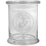 12 oz Clear Glass storage Herb Stash Jar and Lid with US Marines Logo