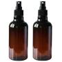 2PCS 250ML/8oz Round PET Spray Bottle with Black Sprayer-Makeup Cosmetic Bath Shower Toiletries Liquid Perfume Hair Conditioner Storage Containers (Brown)