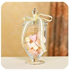 Transparent Candy Jar Wedding Party Table Decoration Dessert Storage Bottles Candy Storage Cans Lead Free Glass Tanks Covered,F